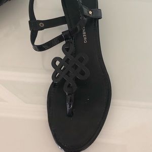 Diane Von Furstenberg Black Wedge Sandal